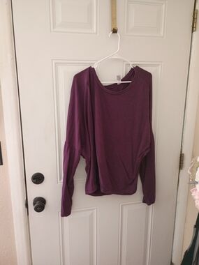 Secret Treasures Plum Long-Sleeve Draped Top